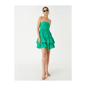 Koton Strapless Layered Mini Dress