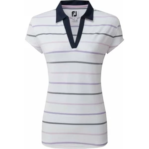 Footjoy Cap Sleeve Colour Block Womens Polo Shirt White/Navy XS