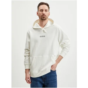 White Mens Hoodie Guess Roy - Men