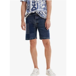 Dark Blue Mens Denim Shorts Desigual Fresia - Men