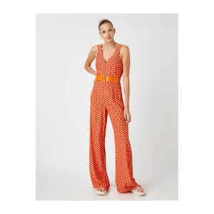 Koton Sleeveless Jumpsuit V-Neck