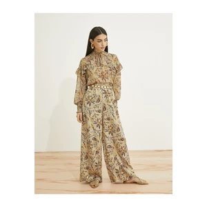 Koton Floral Palazzo Pants with Tie Waist