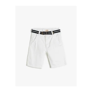 Koton Shorts - White - Normal Waist