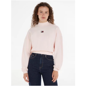 Light pink Women's Sweatshirt Tommy Jeans TJW BXY CRP XS Badge Mockn - Ladies