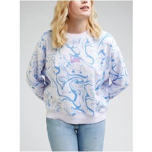 Blue and White Women Patterned Sweatshirt Lee - Women