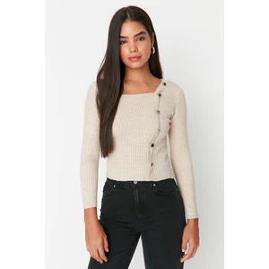 Trendyol Sweater - Beige - Fitted