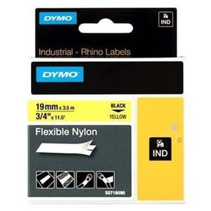 Dymo Rhino 18491, S0718090, 19mm x 3,5m čierna tlač / žltý podklad, originálna páska