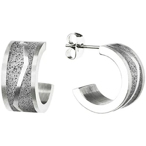 GRAVELLI JEWELLERY Naušnice Split – světle šedé – chirurgická ocel
