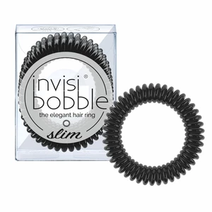 Invisibobble Tenká špirálová gumička do vlasov Invisibobble Slim 3 ks True Black