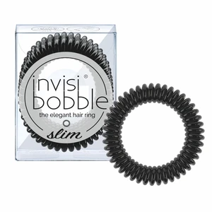 Invisibobble Tenká spirálová gumička do vlasů Invisibobble Slim 3 ks True Black