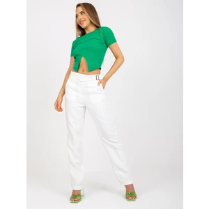 White suit trousers with high waist