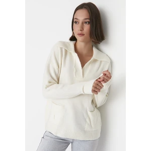 Trendyol Sweater - Ecru - Regular fit