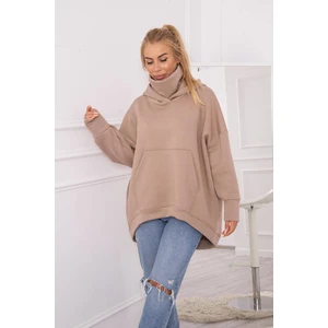 Oversize insulated sweatshirt dark beige