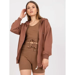 Basic brown three-piece set with shorts