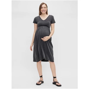 Tmavě šedé těhotenské šaty Mama.licious Tinna - Dámské