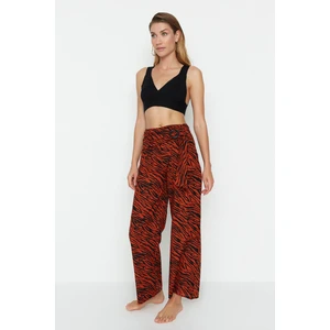 Trendyol Brown Zebra Patterned Accessory Detail Trousers