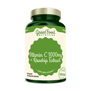 GreenFood Vitamín C 1000 + Extrakt ze šípků 60 kapslí
