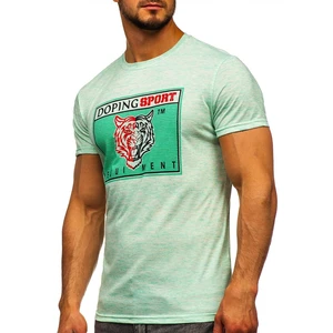 Tricou cu imprimeu verde-mentă bărbați Bolf SS11130