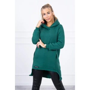 Insulated sweatshirt with longer back dark green