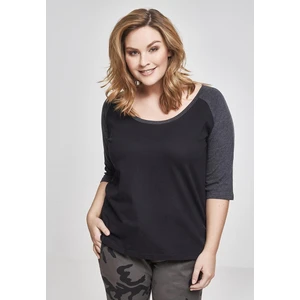 Ladies 3/4 Contrast Raglan Tee black/charcoal