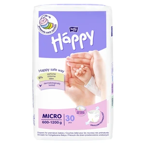 BELLA HAPPY Pleny jendorázové Micro (0,6-1,2 kg) 30 ks