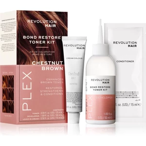 Revolution Haircare Plex Bond Restore Kit sada pro zvýraznění barvy vlasů odstín Chestnut Brown