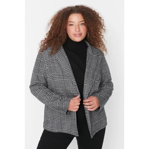 Trendyol Curve Plus Size Jacket - Gray - Regular fit