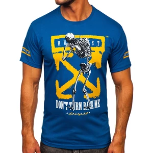 Modré pánske tričko s potlačou Bolf 14485