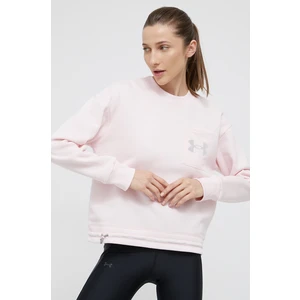 Under Armour Rival Fleece Mesh Crew Růžová L