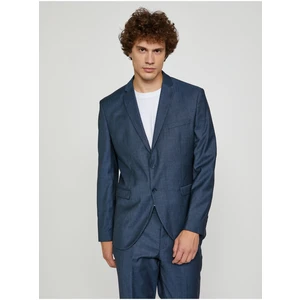 Dark Blue Suit Jacket with Wool Selected Homme My Lobbi - Men