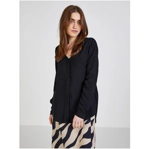 Black blouse with elongated back VILA Paya - Women