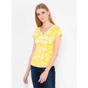 Yellow Floral T-Shirt CAMAIEU - Women