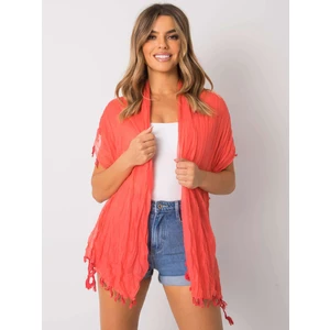 Women's coral scarf with fringes