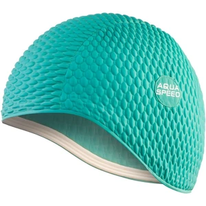 AQUA SPEED Woman's Swimming Cap Bombastic Marine Green Pattern 04