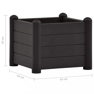 Vyvýšený záhon PP antracit Dekorhome 43x43x35 cm,Vyvýšený záhon PP antracit Dekorhome 43x43x35 cm