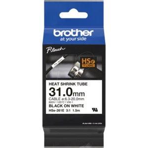 Brother HSe-261E, 31 mm x 1.5 m, černý tisk / bílý podklad , originální páska