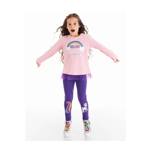 Denokids Colorfull Unicorn Girls Tunic Tights Set