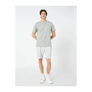 Koton Basic Bermuda Shorts with Lace-Up Waist, Pocket Detailed Slim Fit.