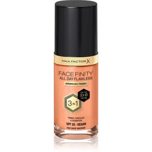 Max Factor Facefinity All Day Flawless dlouhotrvající make-up SPF 20 odstín C82 Deep Bronze 30 ml