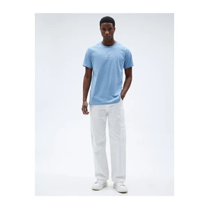 Koton Slogan Printed T-Shirt, Crew Neck, Slim Fit Cotton.