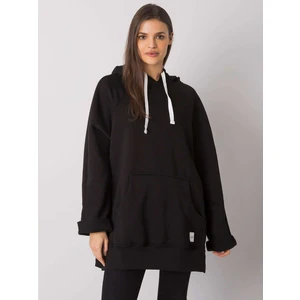 RUE PARIS Black kangaroo hoodie