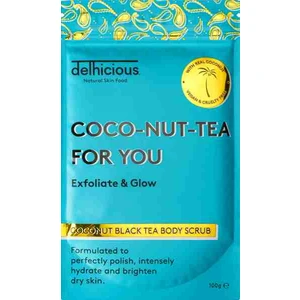 delhicious COCO-NUT-TEA FOR YOU COCONUT BLACK TEA hydratačný telový peeling pre suchú a citlivú pokožku 100 g