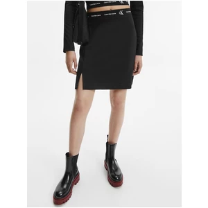 Černá dámská krátká sukně s rozparkem Calvin Klein - Dámské