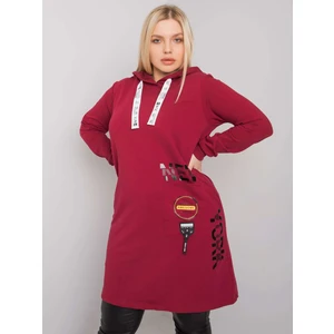Plus size burgundy cotton tunic