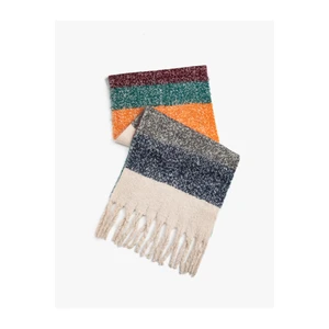 Koton Plush Scarf with Tassel Detail