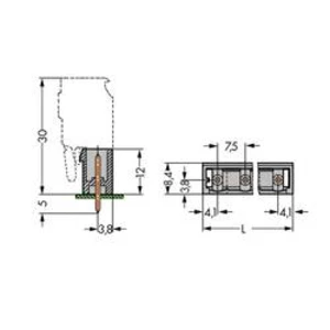 Konektor do DPS WAGO 231-273/001-000, 98.00 mm, pólů 13, rozteč 7.50 mm, 50 ks