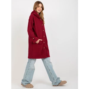 Lady's chestnut plush coat with hood