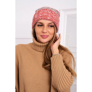 Cap with fleece Pola K267 Red + Light Beige