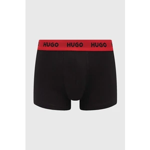 Boxerky HUGO 3-pak pánske, čierna farba