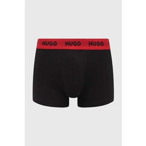 Boxerky HUGO 3-pak pánske, čierna farba